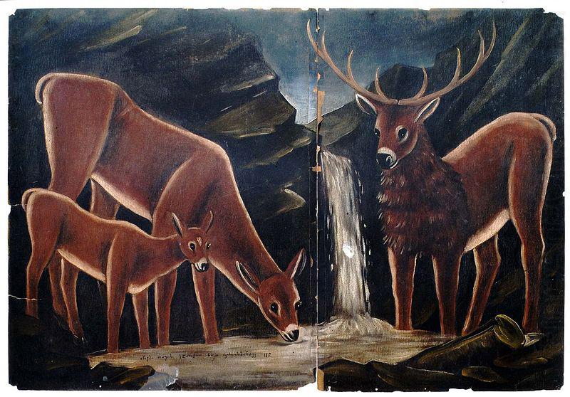Niko Pirosmanashvili A Family of Deer china oil painting image